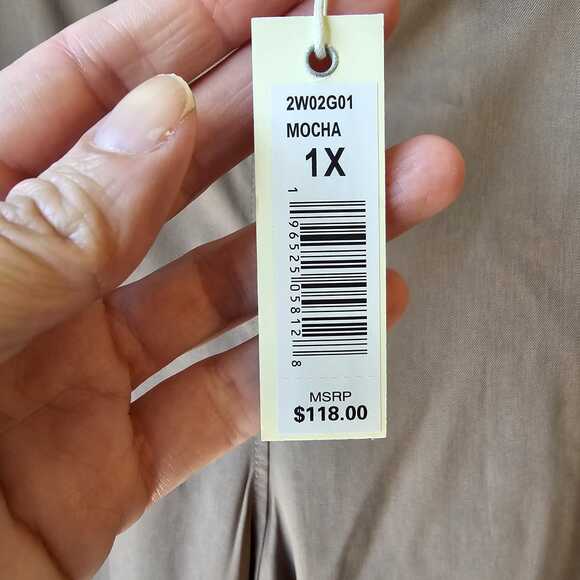 NWT Max Studio Tan Wide Leg Pants Size 1X High Elastic Waist Pull On Office - Picture 7 of 7